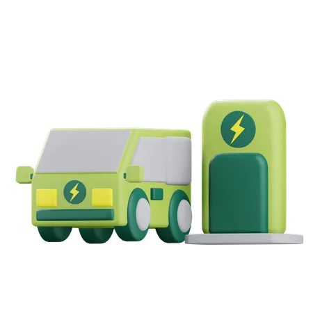 Charging Electric Car  3D Icon