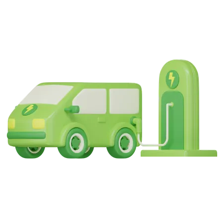 Charging Electric Car  3D Icon