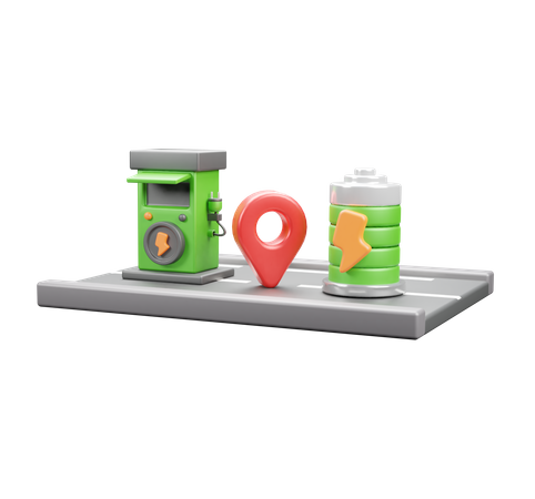 Charging Station Location  3D Icon