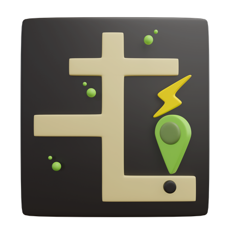 Charging Station Location  3D Icon