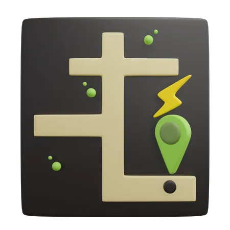 Charging Station Location  3D Icon