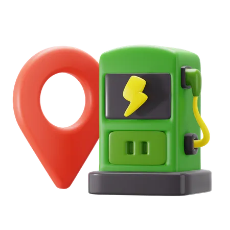 Charging Station Location  3D Icon