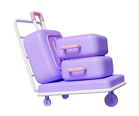 Chariot à bagages  3D Icon