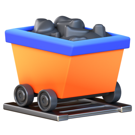 Chariot à charbon  3D Icon