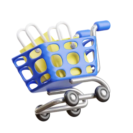 Courses en chariot  3D Icon