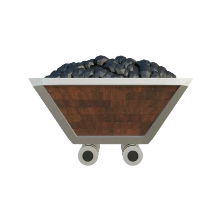 Chariot de mine de charbon  3D Illustration