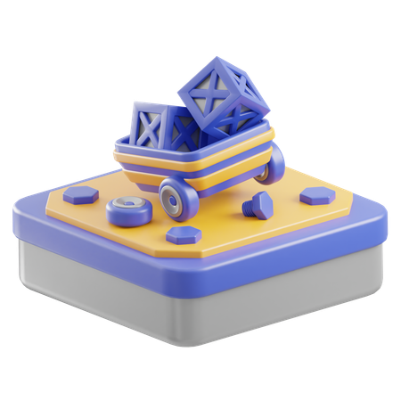 Chariot minier  3D Icon