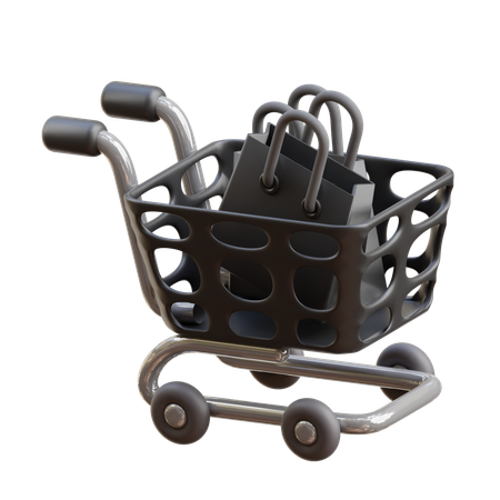 Courses en chariot  3D Icon