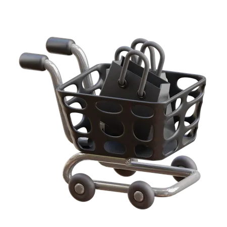 Courses en chariot  3D Icon