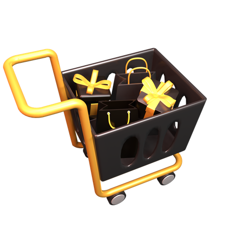 Vente de chariot  3D Icon