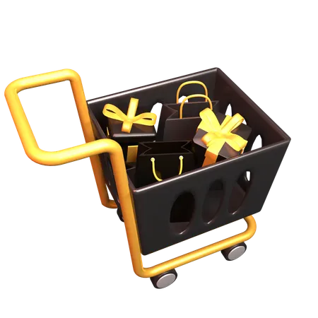 Vente de chariot  3D Icon