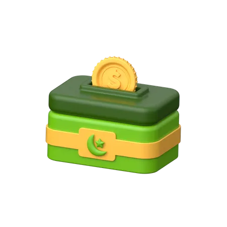 A 3 D Icon Portraying A Charity Box Symbolizing Giving And Philanthropy Inviting Contributions For Noble Causes And Community Support 3D Icon
