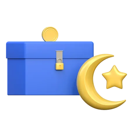Infaq Charity Box Icon Ramadan 3 D Illustration 3D Icon