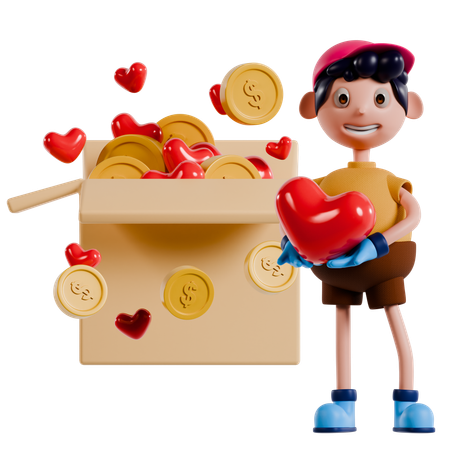 Charity Through Love  3D Illustration