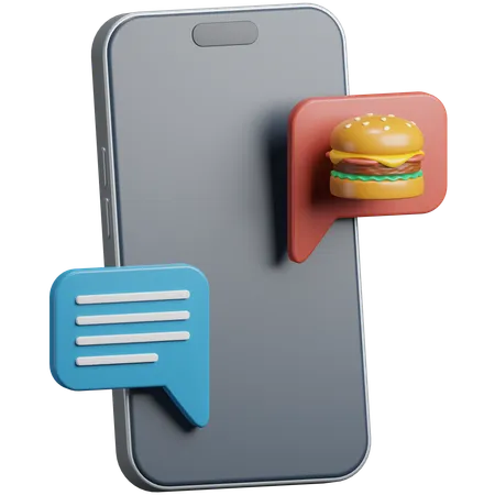 Chat de comida en línea  3D Icon