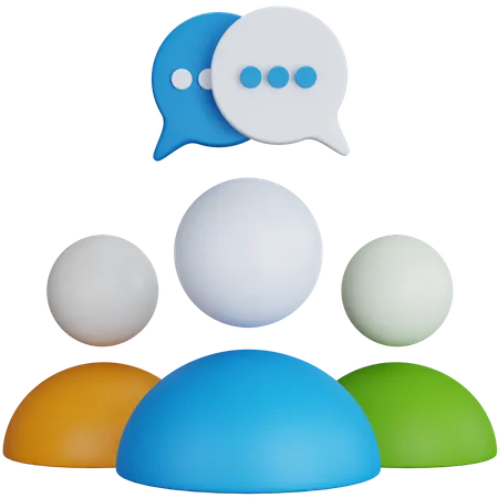 Usuarios De Grupos De Ilustracion 3 D Con Bubble Chat 3D Icon