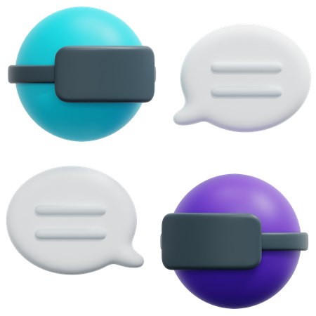 Charla virtual  3D Icon