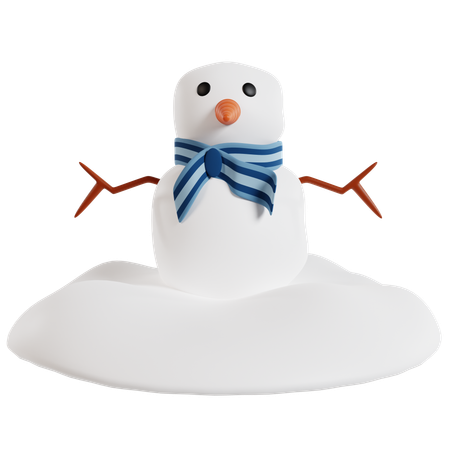 Charmant bonhomme de neige d'hiver  3D Icon