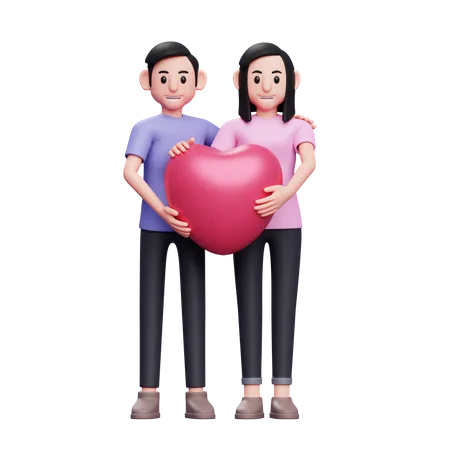 Joli couple debout ensemble  3D Illustration