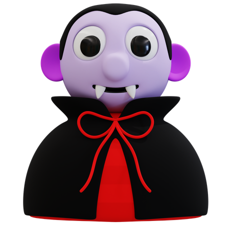 Charmante Vampir-Cartoon-Figur  3D Icon