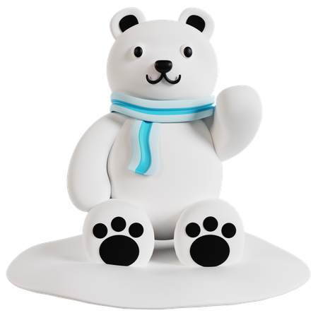 Charming Polar Bear  3D Icon