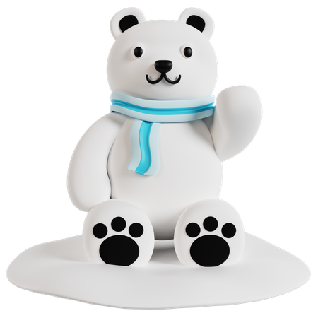 Charming Polar Bear  3D Icon