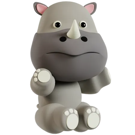 Charming Rhinoceros Figurine  3D Icon