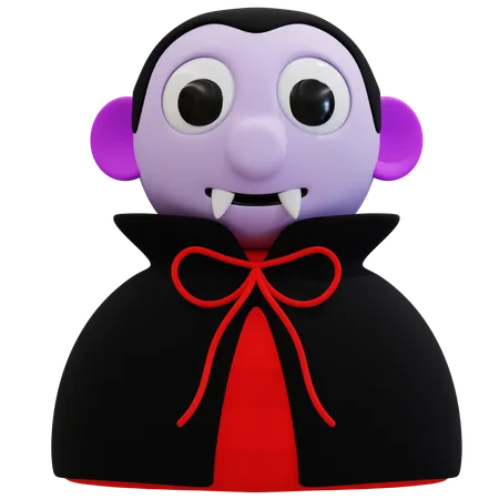 Charming Vampire Cartoon Character  3D Icon