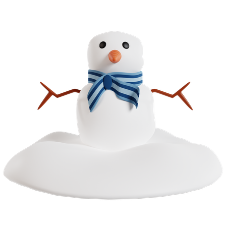 Charming Winter Snowman  3D Icon