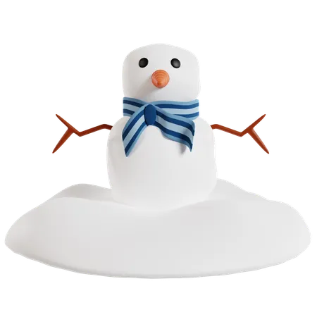 Charming Winter Snowman  3D Icon