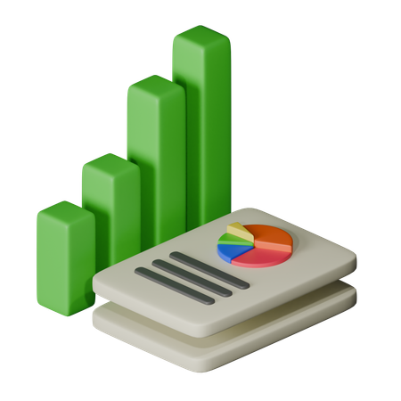 Chart And Report Paper  3D Icon