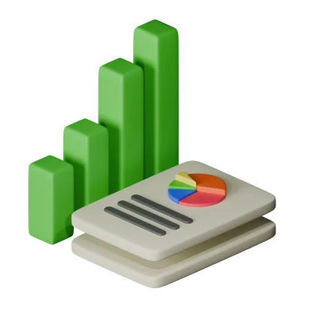 Chart And Report Paper  3D Icon