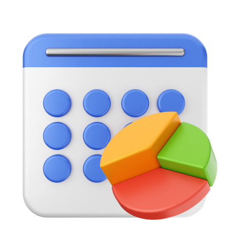 Chart Calendar  3D Icon