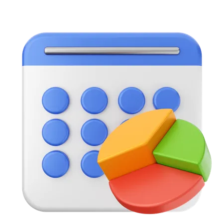 Chart Calendar  3D Icon