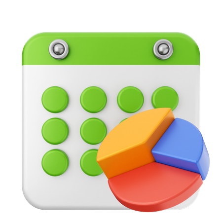 Chart Calendar  3D Icon