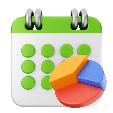 Chart Calendar  3D Icon