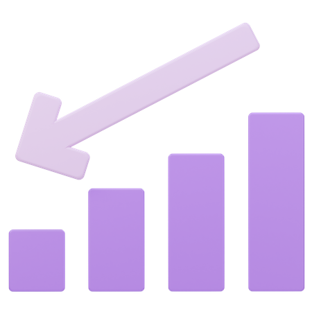 Chart Down Arrow  3D Icon