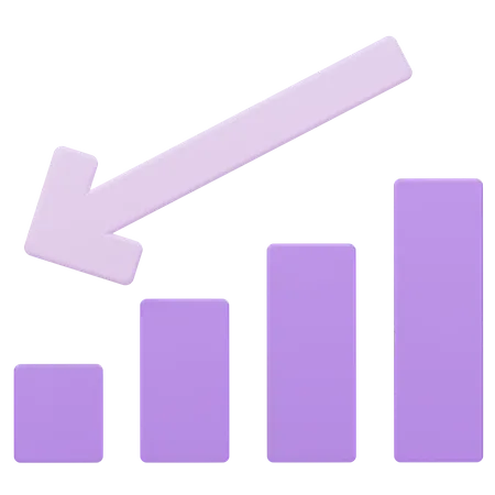 Chart Down Arrow  3D Icon