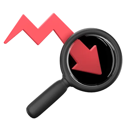 Chart Down Zoom 3D Icon