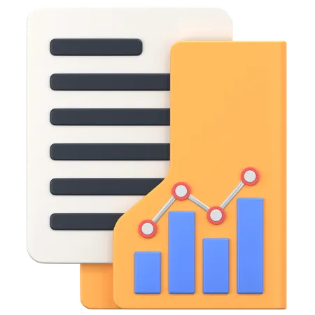 Chart Folder With Chart Sign  3D Icon