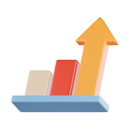 Chart Growth Investment  3D Icon