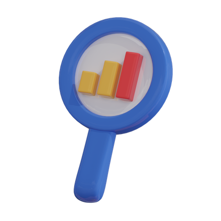 Chart In Magnifier  3D Icon