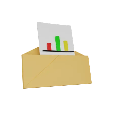 Chart Mail  3D Icon