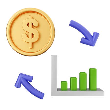 Chart Money Dollar  3D Icon