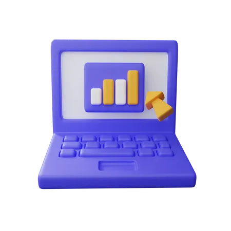 Chart On Laptop Download This Item Now 3D Icon