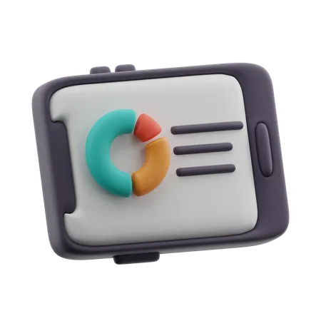 Chart on smartphone  3D Icon