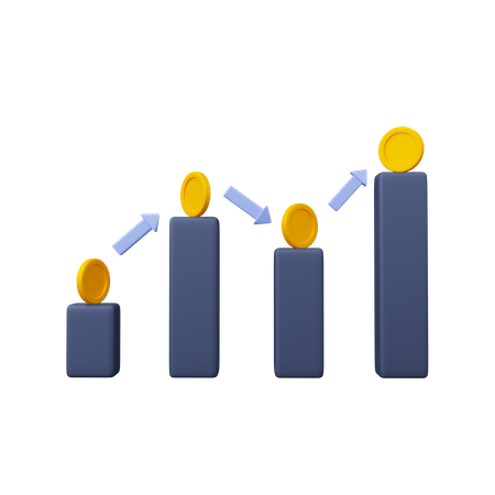 Chart with coin  3D Icon