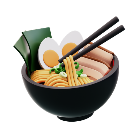 Chashu Ramen mit Stäbchen  3D Icon