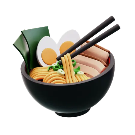 Chashu Ramen mit Stäbchen  3D Icon