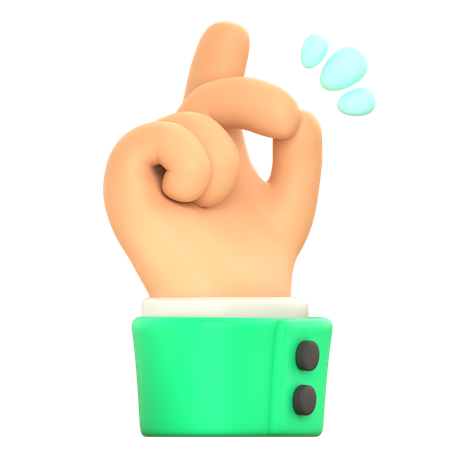 Gesto de la mano con el dedo chasqueado  3D Icon